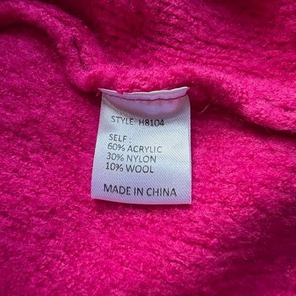 Jodifl Womens Barbiecore Sweater SzM Pink Balloon Sleeve 80s Chunky Knit Overszd - Picture 8 of 9